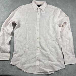 The Men's Store Linen Shirt Small Pale Peach Yarn-Dyed Size Small New